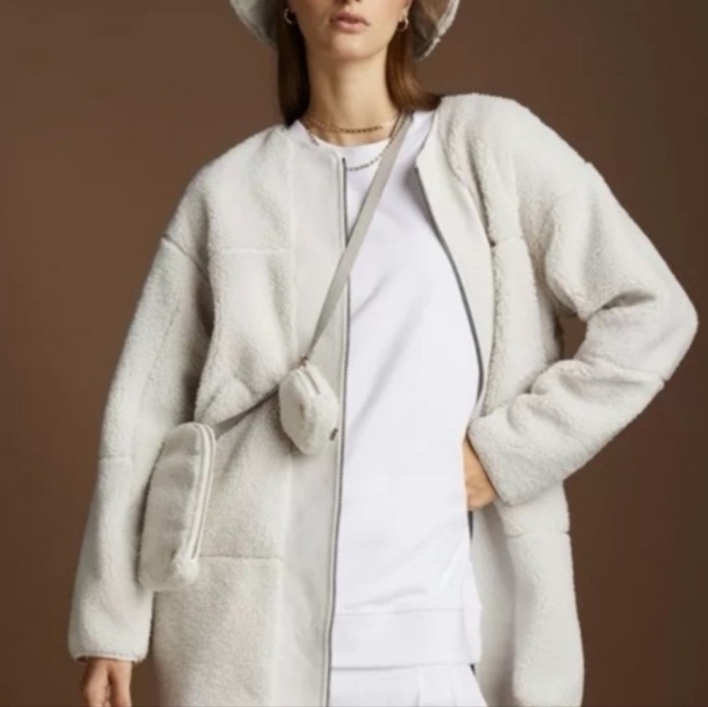 New Lululemon Collarless Textured Fleece Full Zip Jacket Size 10